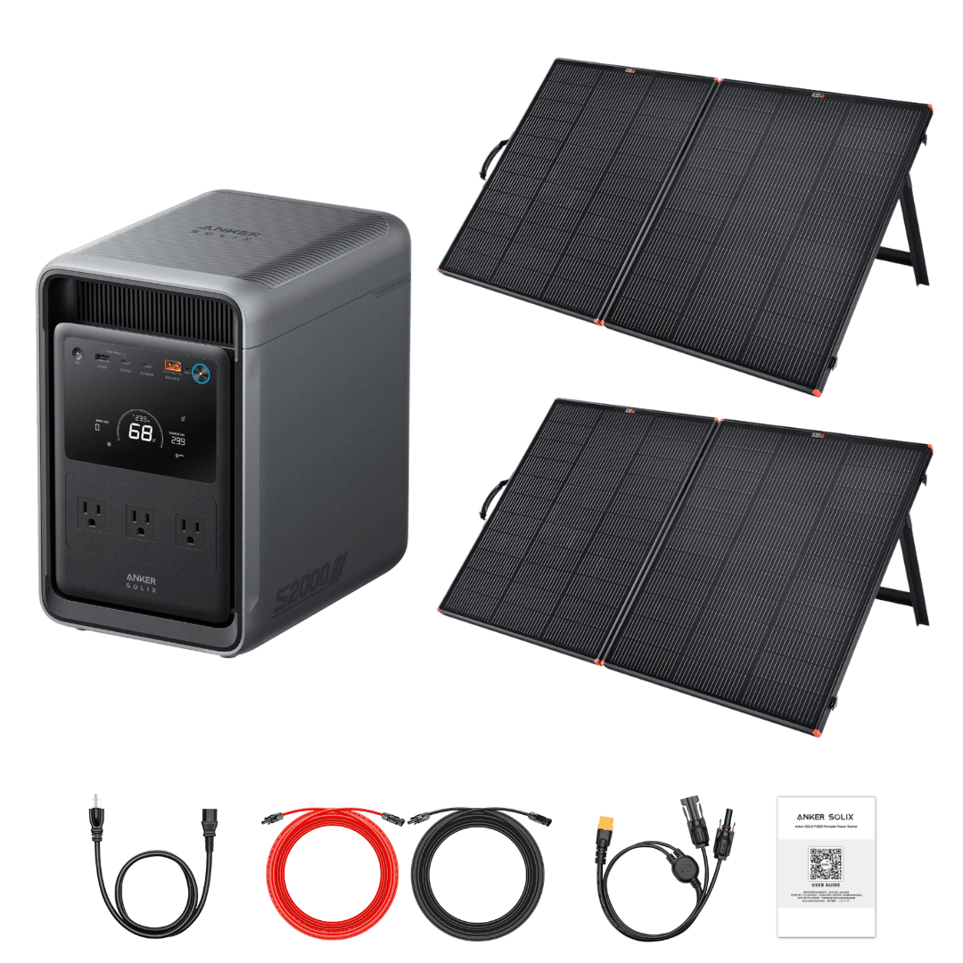 Anker SOLIX S2000 Portable Power Station + Custom Solar Panel Bundle Option - Off Grid Stores