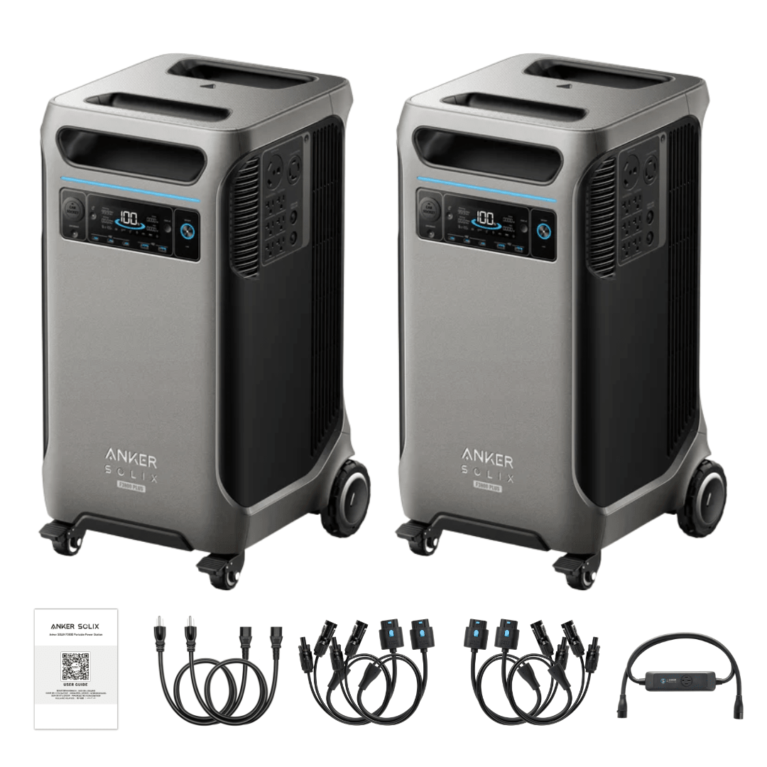Anker SOLIX 2 x F3800 Plus Portable Power Station + Double Power Hub