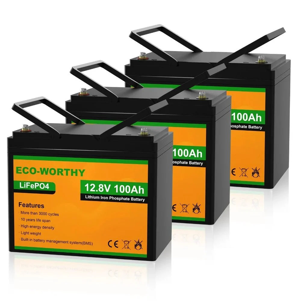 ECO-WORTHY 12V 100Ah Lithium Iron Phosphate Battery
