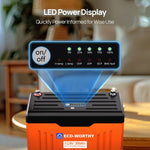 ECO-WORTHY 12V 300AH Lifepo4 Lithium Battery Bluetooth With SOC LEDs And Low Temp Protection