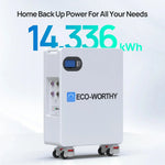 ECO-WORTHY 51.2V 280Ah LiFePO4 Floor Standing Battery with 4 Footmaster Nylon Wheels for Off-grid Home Energy Storage