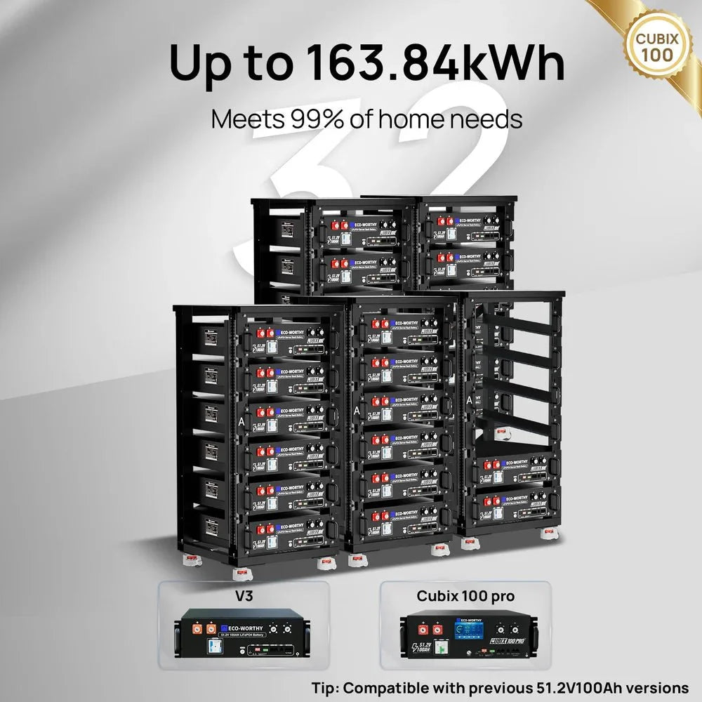 ECO-WORTHY Cubix 100 48V 100Ah Server Rack Battery
