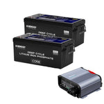 Renogy Core 24V 100Ah Deep Cycle Lithium Iron Phosphate Battery with 48V 10A Rover Boost Charge Controller