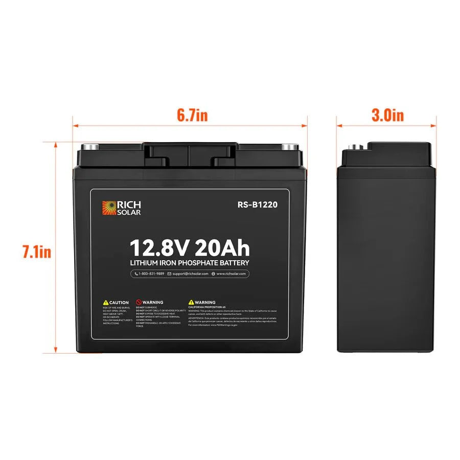 Rich Solar 12V 20Ah LiFePO4 Battery