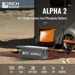 Rich Solar Alpha 2 12V 200Ah LiFePO4 Lithium Iron Phosphate Battery w/ Internal Heating and Bluetooth Function