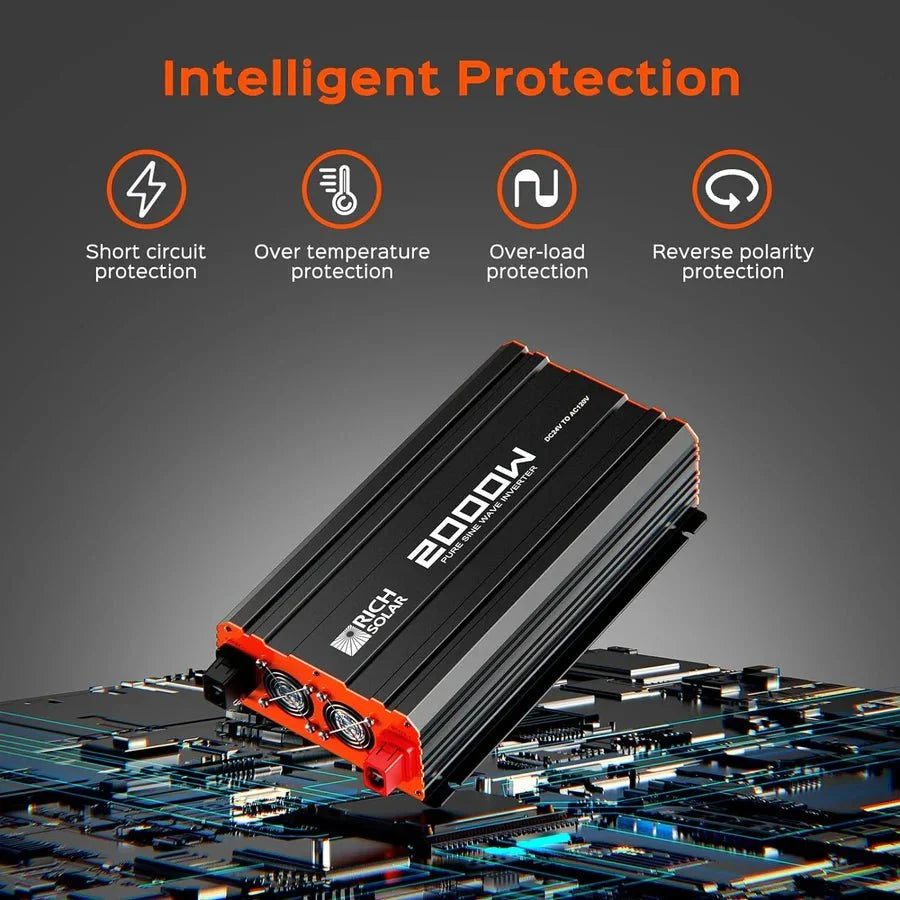 Rich Solar NOVA PURE MAX 2K 2000 Watt 24V Industrial Pure Sine Wave Inverter