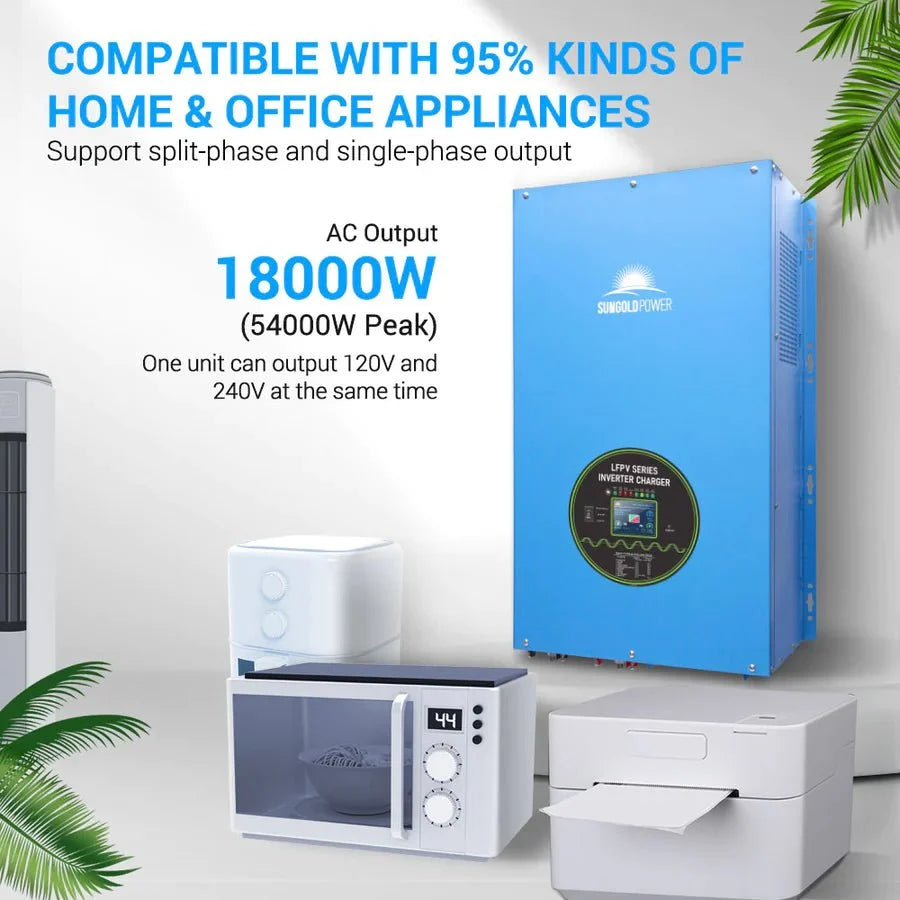 SunGoldPower 18,000W 48V Split Phase Pure Sine Wave Inverter Charger