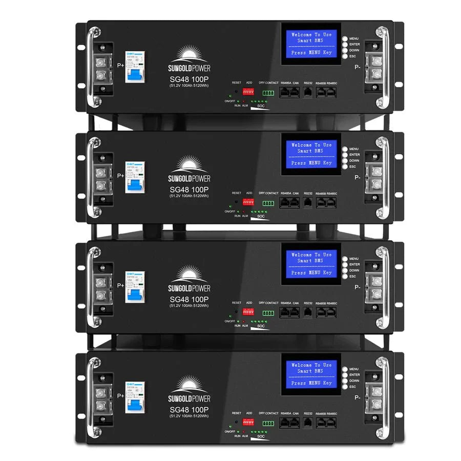 SunGoldPower 48V 100Ah Server Rack LiFePO4 Lithium Battery - Off Grid Stores