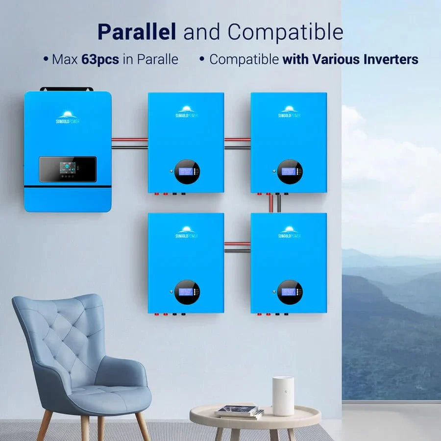 SunGoldPower 5.12kWh Powerwall LiFePO4 Lithium Battery