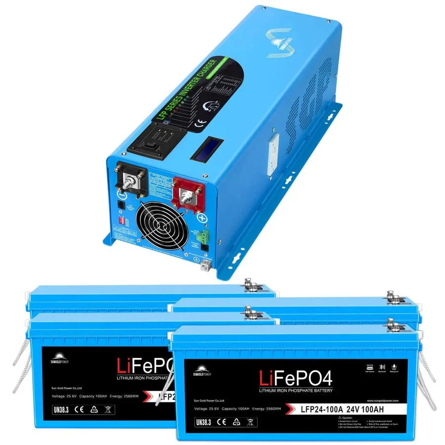 SunGoldPower 6000W DC 24V Split Phase Pure Sine Wave Inverter With Charger - Off Grid Stores
