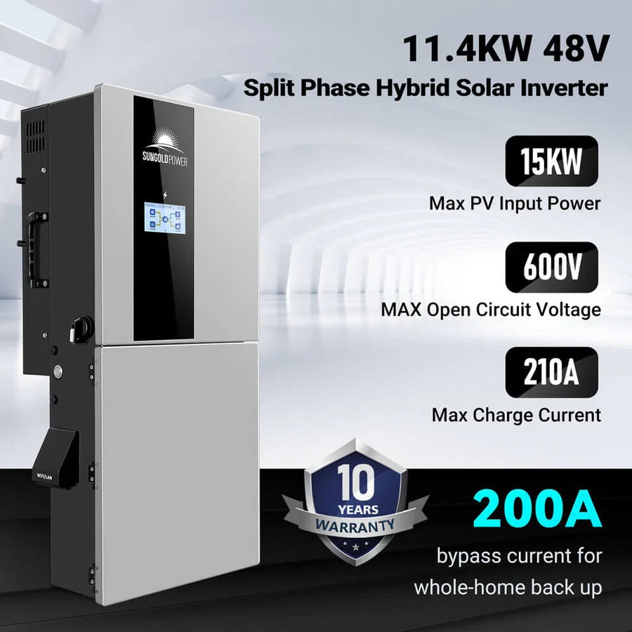 SunGoldPower 11.4kW 48V Split Phase Hybrid Solar Inverter