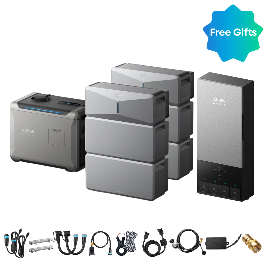 2 x Anker SOLIX E10 Power Module + Batteries + Power Dock + Smart Generator 5500 (Tri-Fuel)