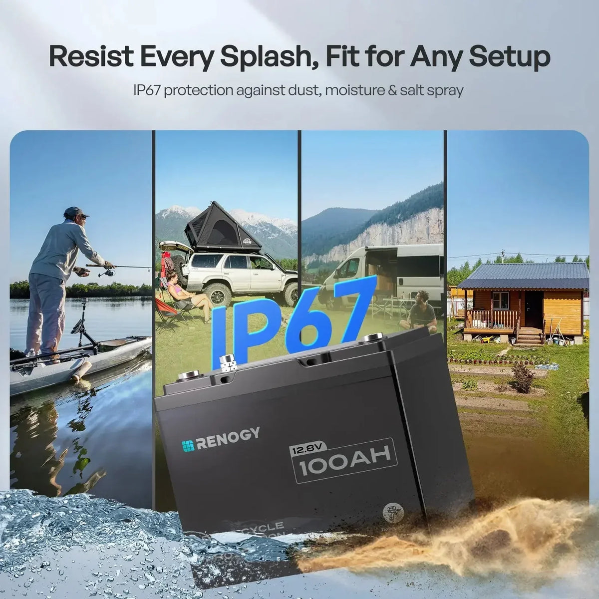 Renogy 12V 100Ah Trolling Motor Lithium Iron Phosphate Battery with Bluetooth