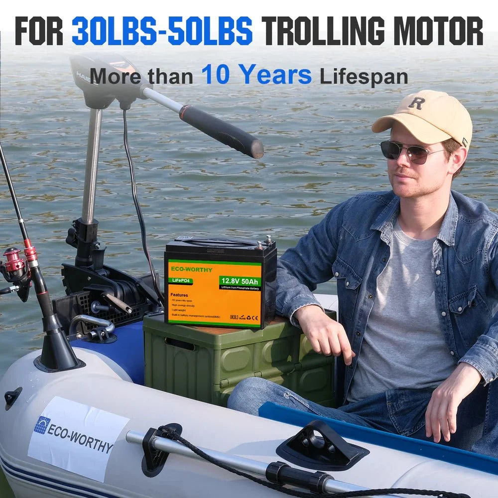 ECO-WORTHY 12V 50Ah Lithium Iron Phosphate Battery
