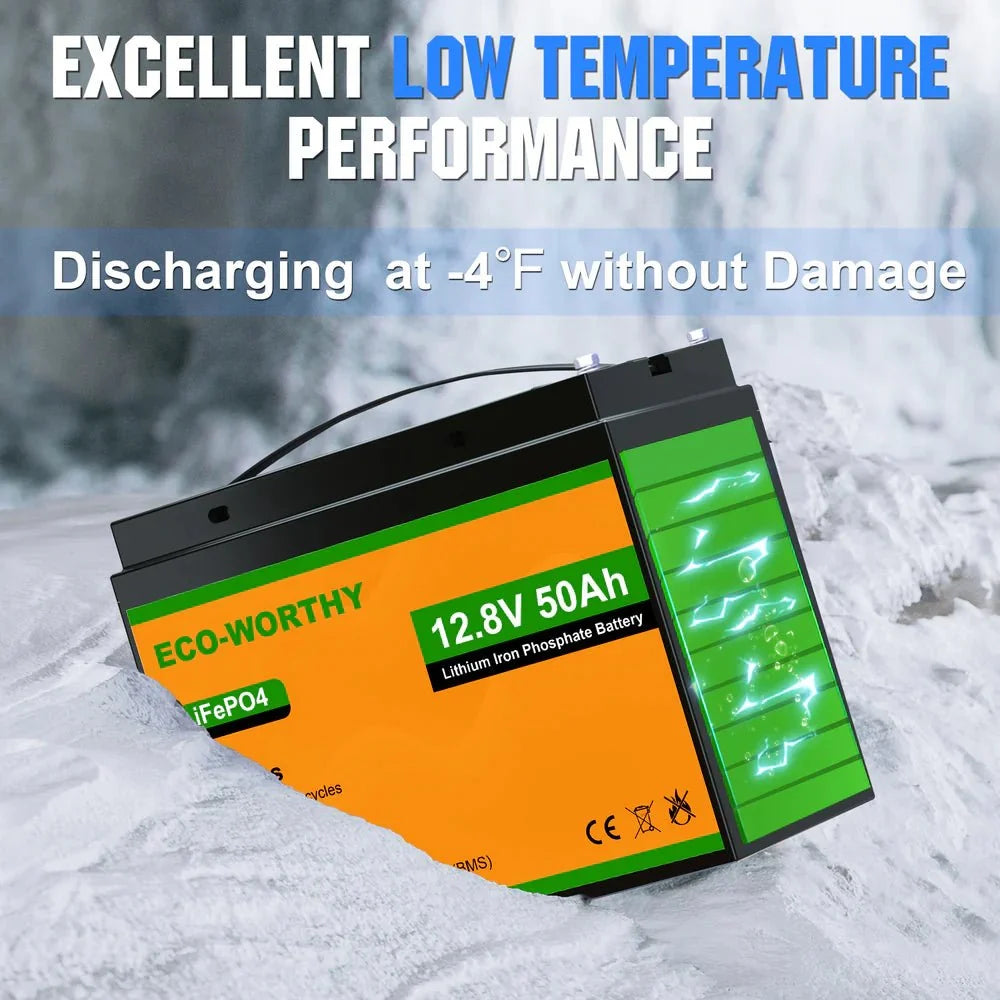 ECO-WORTHY 12V 50Ah Lithium Iron Phosphate Battery