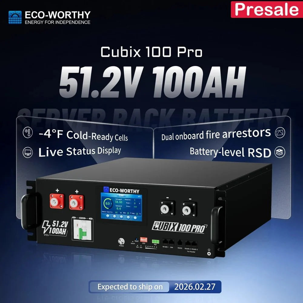 ECO-WORTHY Cubix 100 Pro 51.2V 100AH Server Rack Battery