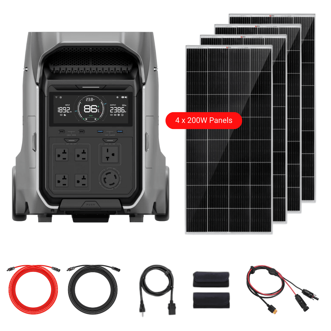 EcoFlow DELTA PRO 3 4096Wh 4000W Solar Generator + Choose Custom Solar Panel Bundle Option - Off Grid Stores