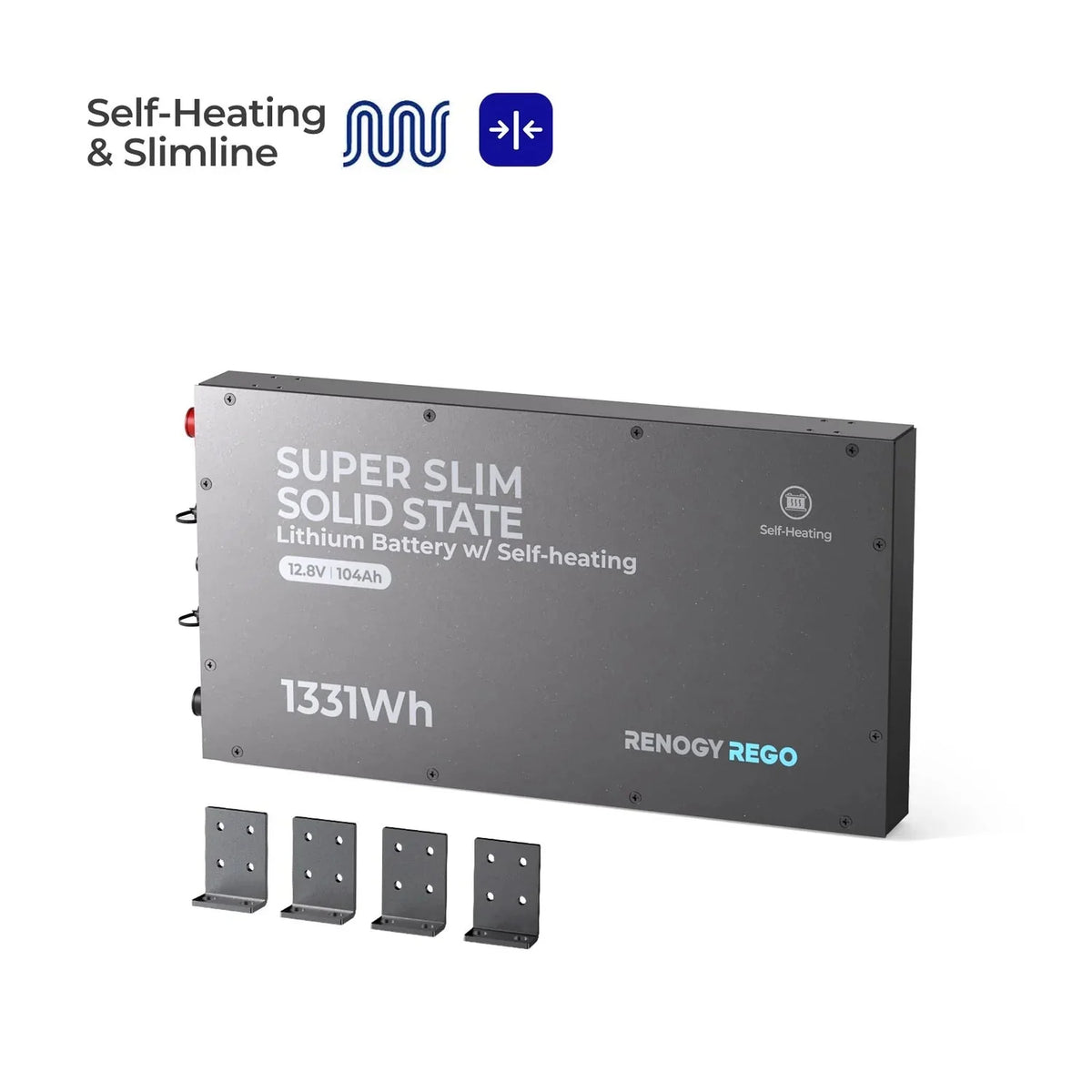 Renogy REGO 12V 104Ah Super Slim Lithium Iron Phosphate Battery with Self-Heating