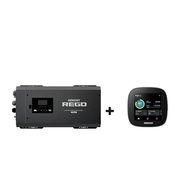 Renogy REGO 12V 3000W Pure Sine Wave Inverter Charger w/ LCD Display - Off Grid Stores