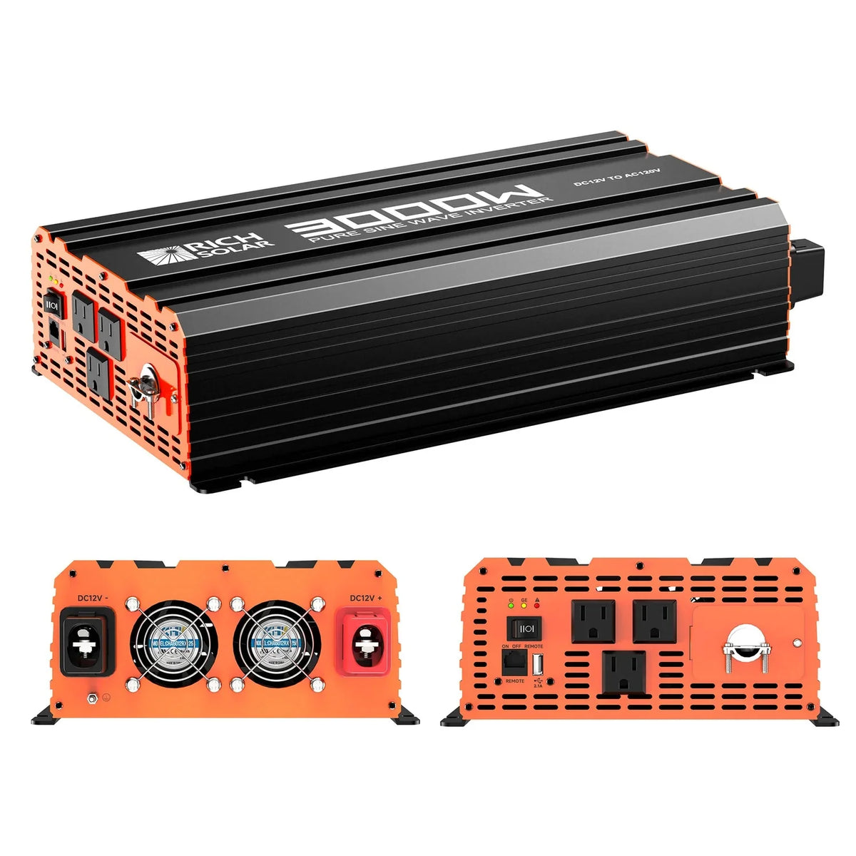 Rich Solar 3000 Watt 12V Industrial Pure Sine Wave Inverter