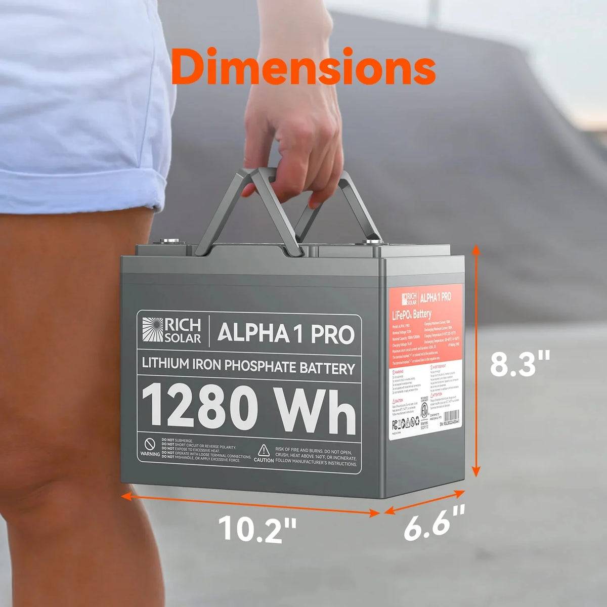 Rich Solar ALPHA 1 PRO 12V 100Ah LiFePO4 Lithium Iron Phosphate Battery