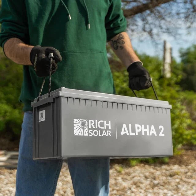 Rich Solar Alpha 2 12V 200Ah LiFePO4 Lithium Iron Phosphate Battery w/ Internal Heating and Bluetooth Function