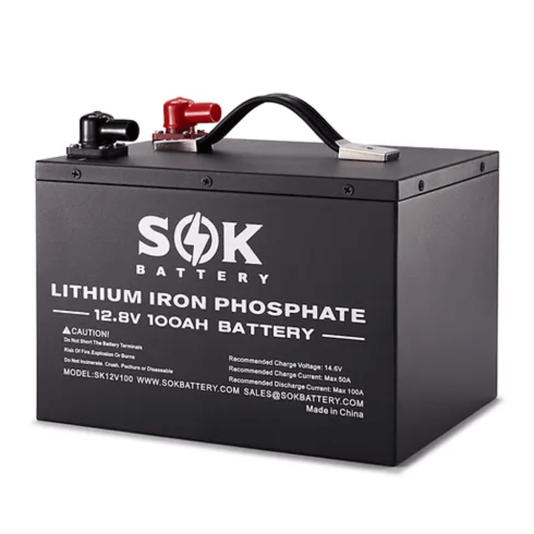 SOK Battery 12V 100Ah LiFePO4 Battery With Bluetooth & Built-in Heater