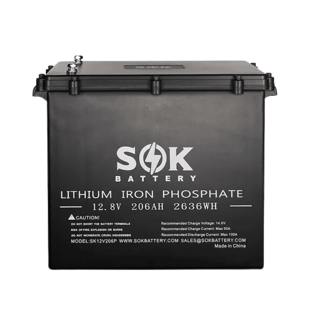 SOK Battery 12V 206Ah LiFePO4 Marine Grade Battery