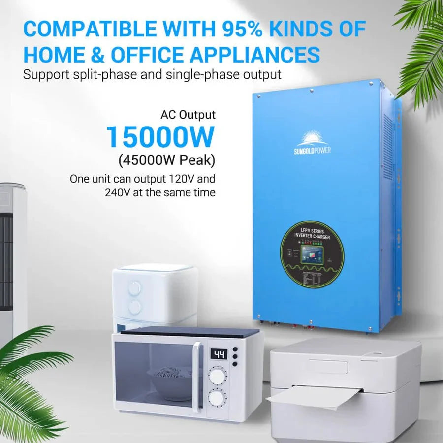 SunGoldPower 15000W 48V Split Phase Pure Sine Wave Inverter Charger