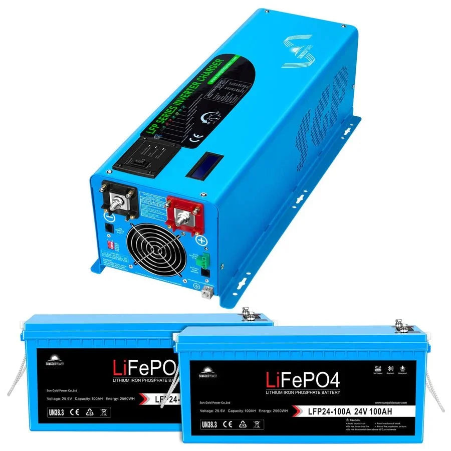 SunGoldPower 4000W DC 24V Split Phase Pure Sine Wave Inverter With Charger - Off Grid Stores