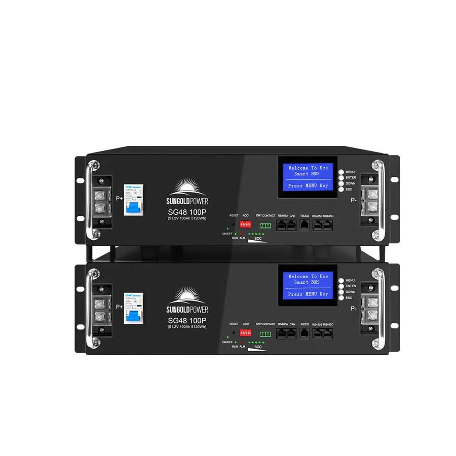 SunGoldPower 48V 100Ah Server Rack LiFePO4 Lithium Battery - Off Grid Stores
