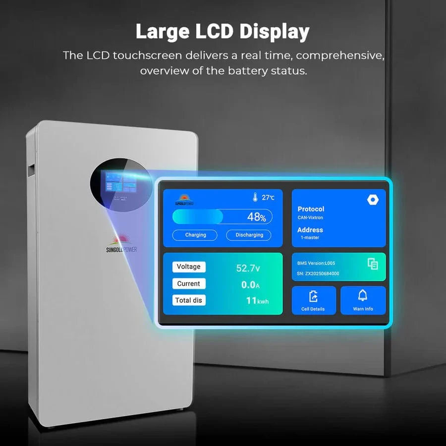 SunGoldPower Powerwall X 51.2V 200AH LiFePO4 Lithium Battery